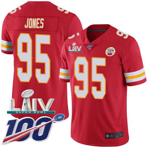 Kansas City Chiefs Nike #95 Chris Jones Red Super Bowl LIV 2020 Team Color Youth Stitched NFL 100th Season Vapor Untouchable Limited Jersey->youth nfl jersey->Youth Jersey